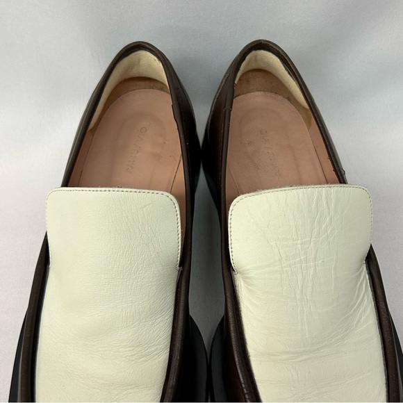 GIA / RHW Loafers Slip On Square Toe 8 / 38 Womens Shoes Brown / Ivory - Picture 5 of 11